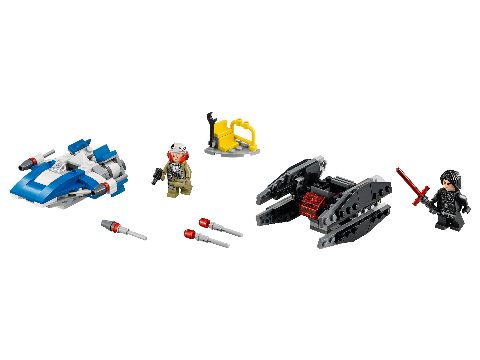 Zestaw LEGO® A-Wing vs. TIE Silencer Microfighters (Star Wars)