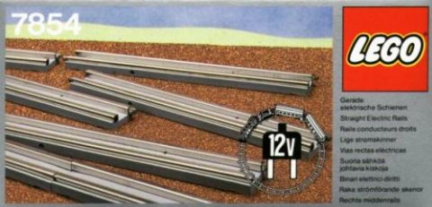 Zestaw LEGO® 8 Straight Electric Rails Gray 12v (Train)