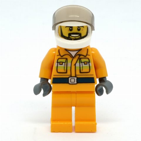 Minifigurka Firefighter, Pilot - Orange Torso, Orange Legs, White Helmet