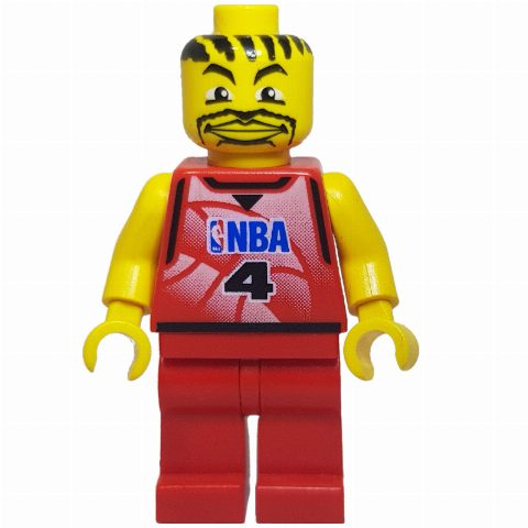 Minifigurka Basketball Player, Red Torso, Red Non-spring Legs #4