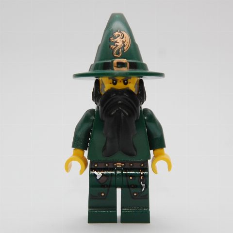 Minifigurka Wizard (Kingdoms) - Dark Green, no Cape