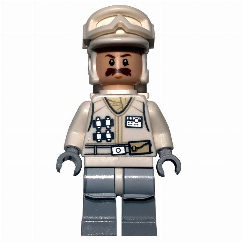 Minifigurka Rebel Trooper in Hoth Uniform, White Hat, White Jacket, Moustache