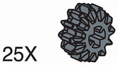 Zestaw LEGO 12-Tooth Black Double Conical Wheels (Pack of 25) (Educational and Dacta)