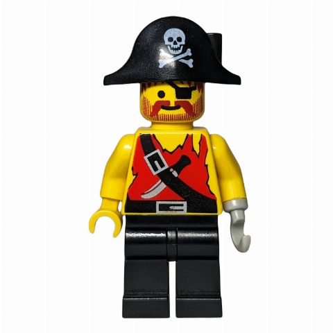 Minifigurka Pirate - Shirt with Knife, Black Legs, Black Bicorne
