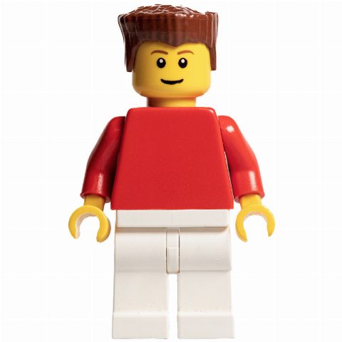 Minifigurka Soccer Player Red Plain Torso, White Legs 4