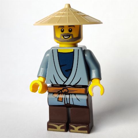 Minifigurka Man, Sand Blue Robe, Tan Conical Hat, Beard