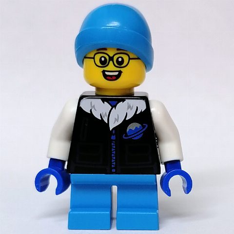 Minifigurka Kid - Black Torso, Dark Azure Legs, Dark Azure Hat
