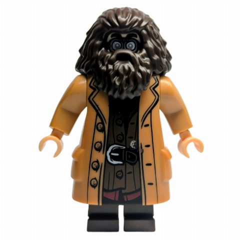 Minifigurka Rubeus Hagrid, Medium Nougat Overcoat, Arms with Pins (28621 Head)