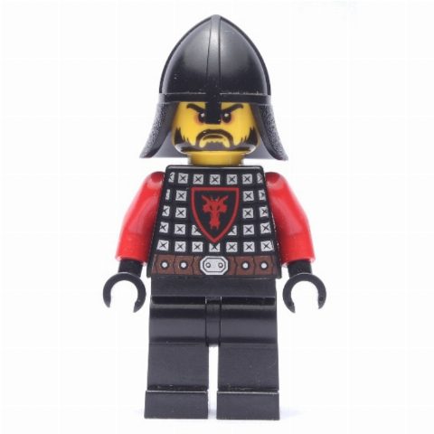Minifigurka Dragon Knight, Red, Helmet, Beard, Brown Belt