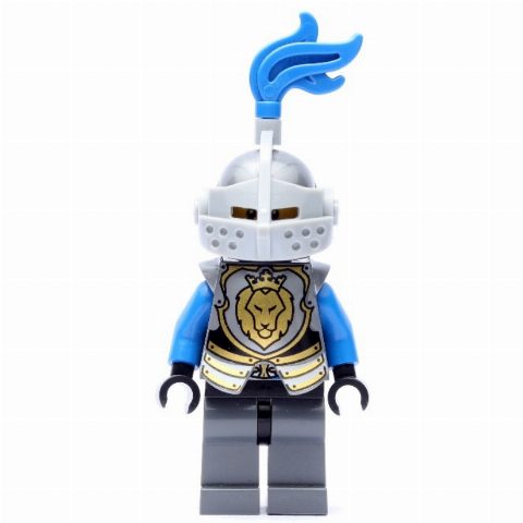Minifigurka Knight, Blue, Armor, Helmet with Visor and Blue Plume, Beard
