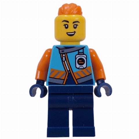 Minifigurka Arctic Explorer, Iris Icicle, Dark Azure Jacket, Dark Blue Legs, Orange Ponytail