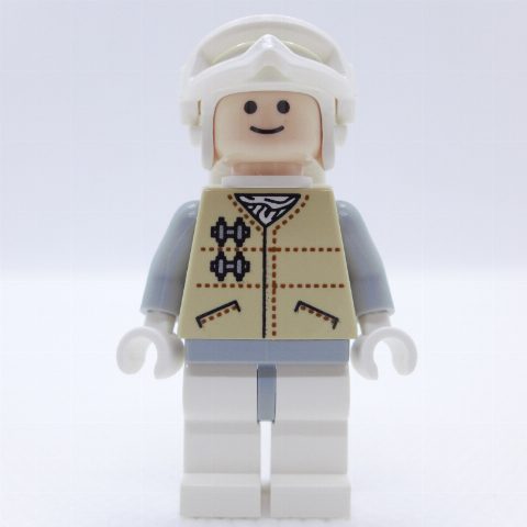 Minifigurka Rebel Trooper in Hoth Uniform, White Hat, Tan Jacket (46304 Goggles)
