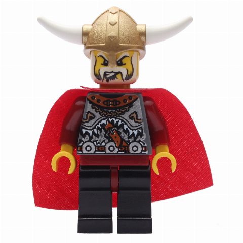 Minifigurka Viking King - Armour, Black Legs, Red Cape