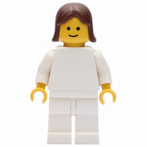 Minifigurka Woman, Plain White, Brown Hair