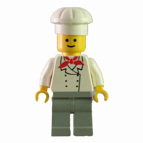 Minifigurka Chef - White Torso, Light Gray Legs (3626b Head)