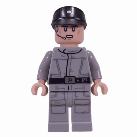 Minifigurka Imperial Crew, Light Bluish Gray Uniform, Black Cap, Open Mouth