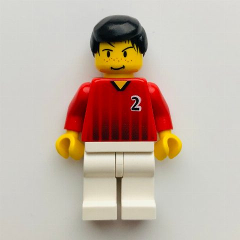 Minifigurka Soccer Player Red Torso, White Legs #2