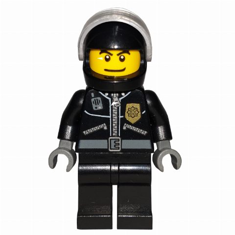 Minifigurka Police - Black Torso, Black Legs, Black Helmet
