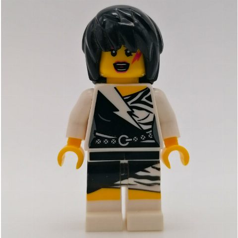 Minifigurka Rock Band - White Torso, White Legs, Black Hair