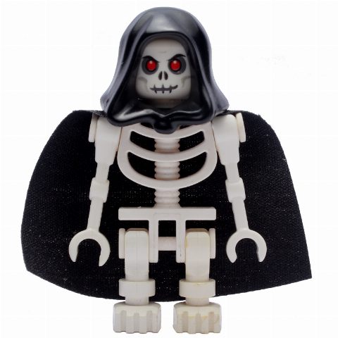 Minifigurka Skeleton, Red Eyes, Black Hood and Cape