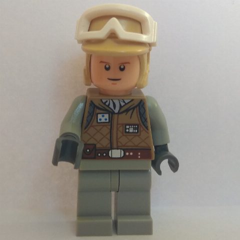 Minifigurka Luke Skywalker, Hoth Outfit, Tan Hat, Light Bluish Gray Legs