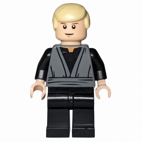 Minifigurka Luke Skywalker, Dark Bluish Gray Robes, Tan Hair, Single Sided Head