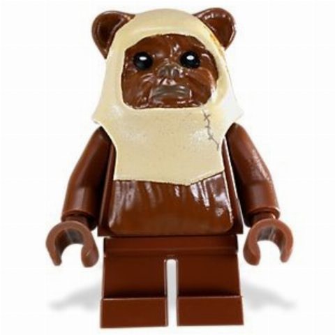 Minifigurka Paploo, Ewok, Tan Hood with Reddish Brown Face
