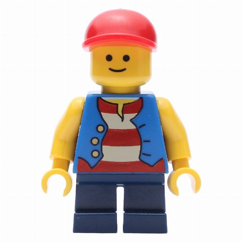 Minifigurka Kid, Blue Torso, Dark Blue Legs, Red Cap