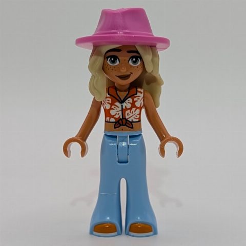Minifigurka Sage, Reddish Orange Top, Bright Light Blue Pants