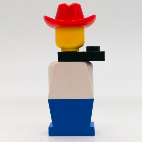 Minifigurka LEGOLAND White Torso, Blue Legs, Red Cowboy Hat, Black Scarf