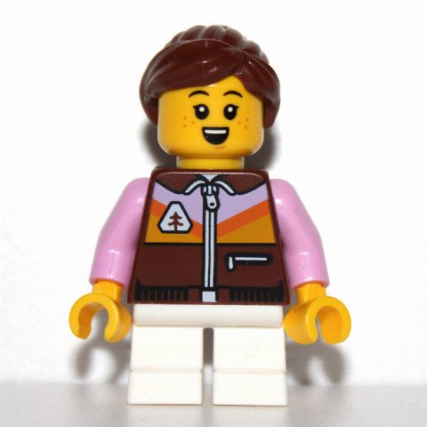 Minifigurka Kid - Reddish Brown Torso, White Legs, Reddish Brown Hair