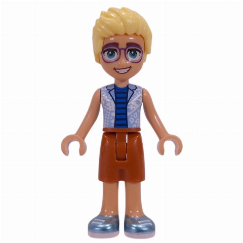 Minifigurka Olly, Bright Light Blue Shirt, Dark Orange Shorts