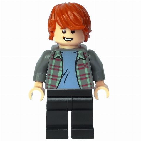 Minifigurka Ron Weasley - Plaid Shirt, Black Legs