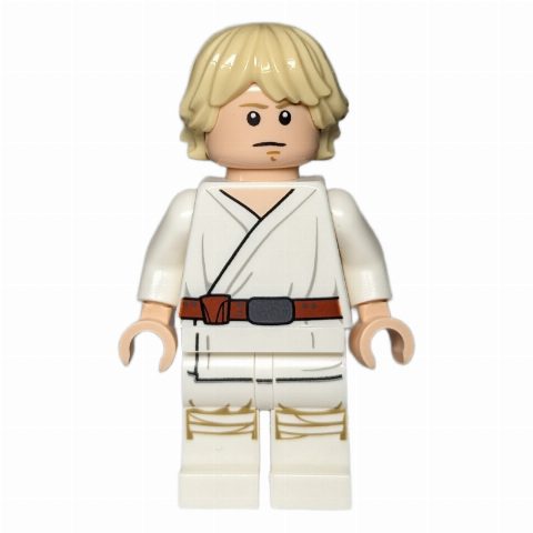Minifigurka Luke Skywalker, White Robe, White Legs, No Cheek Lines
