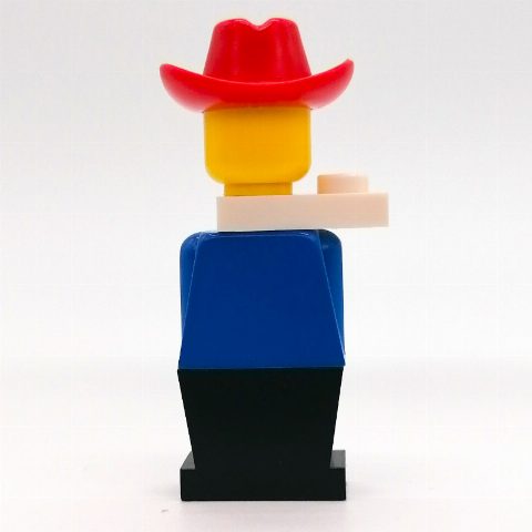 Minifigurka LEGOLAND Blue Torso, Black Legs, Red Cowboy Hat, White Scarf