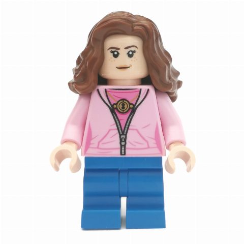 Minifigurka Hermione Granger, Bright Pink Hoodie over Dark Pink Shirt with Time Turner, Medium Legs