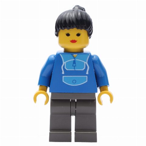 Minifigurka Woman - Blue Jogging Suite, Dark Gray Legs