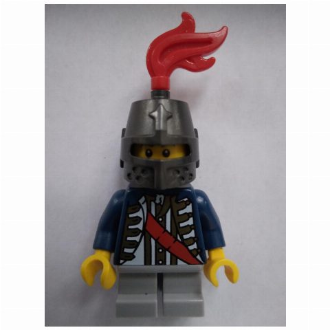 Minifigurka Boy, Coat with Red Sash, Helmet with Red Feather, Black Eyebrows