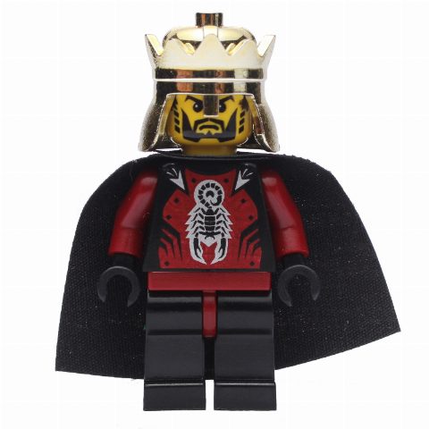 Minifigurka King, Dark Red Armor, Black Cape, Gold Crown