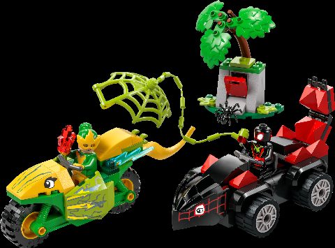 Zestaw LEGO Spin and Electro Dinosaur Vehicle Chase (Super Heroes Marvel)