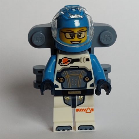 Minifigurka Astronaut, White and Dark Azure Spacesuit, Sand Blue Back Bracket