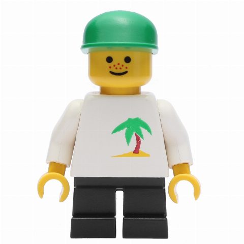 Minifigurka Kid - White Torso, Green Legs, Green Cap