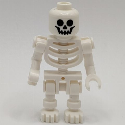 Minifigurka Skeleton, Standard Face, Bent Arms, One Vertical and One Horizontal Hand Clips, 78132 Torso