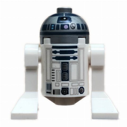 Minifigurka Astromech Droid, R2-D2, Flat Silver Dome, Dark Blue Print with Lavender Dots