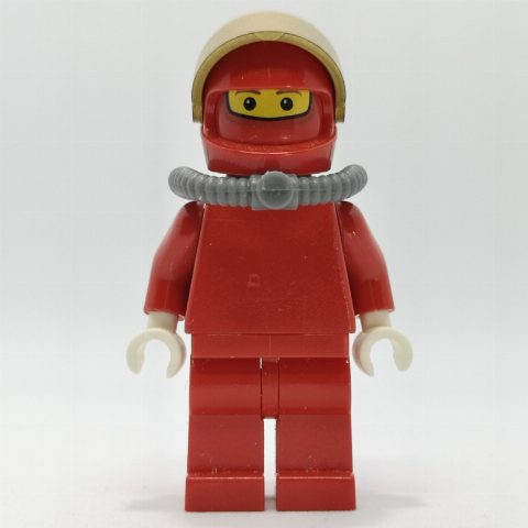 Minifigurka Pit Crew, Red Torso, Red Legs, Ferrari,  Scuba Tank