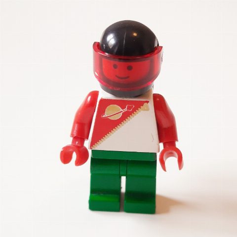 Minifigurka Futuron Spaceman, Red and Green with Airtanks and Trans-Red Visor