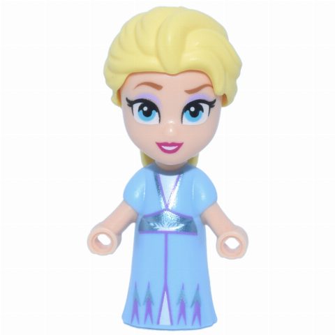 Minifigurka Elsa - Microdoll, Bright Light Blue Dress, Hair in Tail