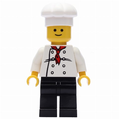 Minifigurka Chef - White Torso, Black Legs