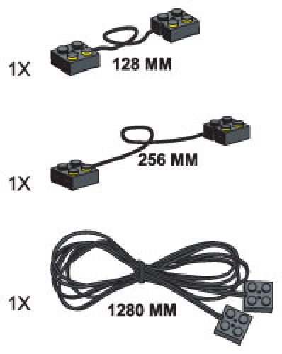 Zestaw LEGO® 9-Volt Connecting Leads (One each of 128mm 256 mm 1280 mm) (Educational and Dacta)