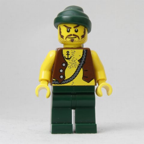Minifigurka Pirate - Anchor Tattoo, Dark Green Legs, Dark Green Bandana